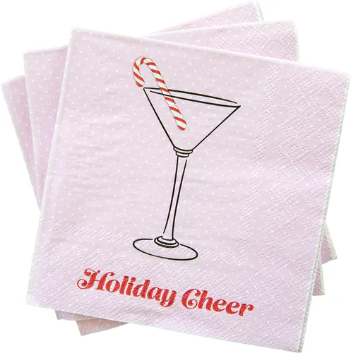 Vista 5 de C.R. Gibson TW4-23698 - Servilletas de papel desechables para fiestas de Navidad, color rosa y rojo, 5 x 5 pulgadas, 20
