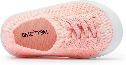 Vista 6 de BMCiTYBM Zapatos para caminar de malla transpirable para bebés, niños y niñas, ligeros, antideslizantes, para primeros pasos, 6, 9, 12, 18, 24 meses