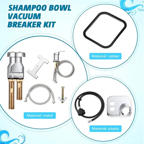 Vista 3 de Kit de interruptor de vacío para tazón de champú, repuesto de piezas para fregadero de salón (8 piezas)
