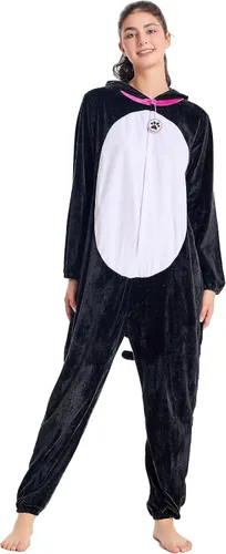 Vista 4 de Unisex Animals Costume AdultPlush Hooded Animals Onesie Homewear AdultsHalloween Christmas Jumpsuit Women & Men