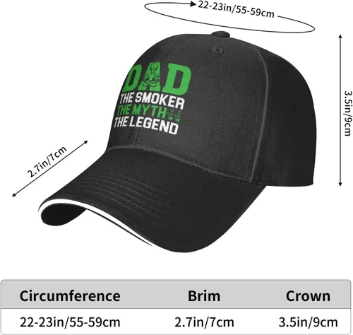 Vista 6 de Dad The Smoker The Myth The Legend Baseball Cap for Men Women Adjustable Funny Dad Hat