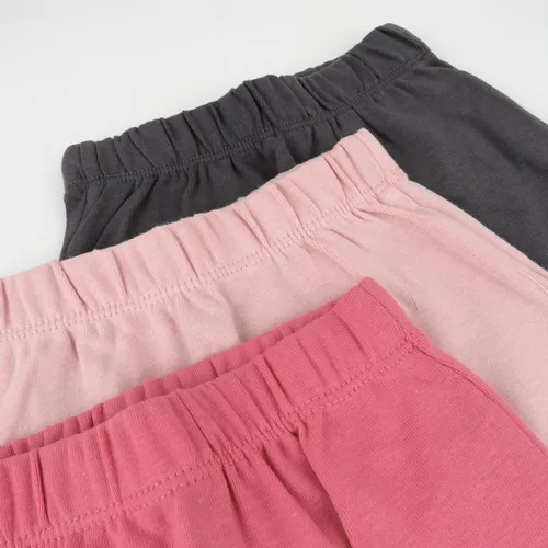 Vista 2 de HonestBaby Pantalones harén de algodón orgánico para niñas, paquete múltiple