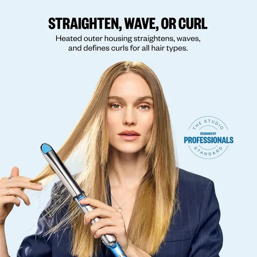 Vista 2 de BaBylissPRO Nano Titanium Prima Ionic Hair Straightener - Plancha plana profesional y rizador en uno para estilistas, herramienta de peinado