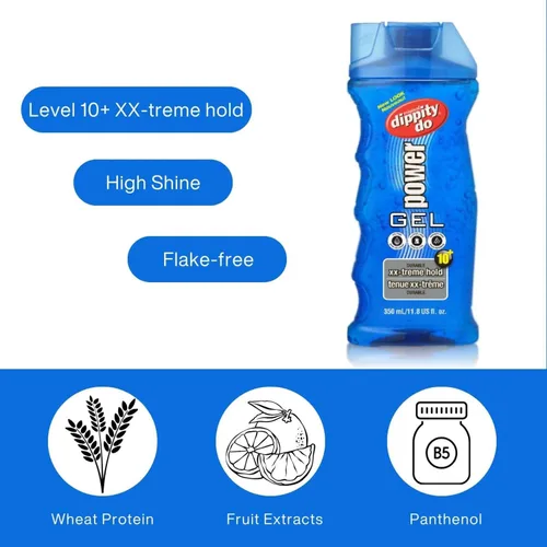 Vista 7 de Dippity Do Power XX-treme Hold Gel para el cabello duradero, alto brillo, sujeción durante todo el día, no graso, sensación natural, no descamado
