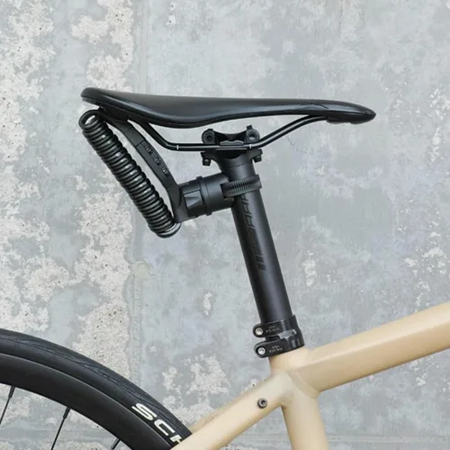 Vista 3 de CROPS K3-BIRO - Cable compacto para candado de bicicleta, 4 pies, negro - Esfera combinada de 3 dígitos reiniciable, cable de doble espiral de 0.157