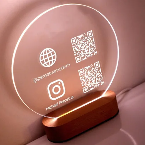 Vista 5 de Acrílico personalizado Hexagonal QR Code Sign Scanning Venmo Instagram Paypal Cashapp Pago Pequeña Pop-Up Shop Placa de revisión Empresa Sitio web