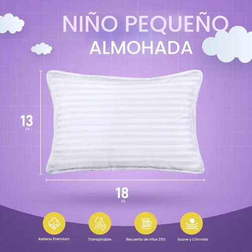 Vista 2 de Utopia Bedding Almohada para niños pequeños (blanco, paquete de 2), almohadas de 13x18 para dormir, funda de mezcla de algodón suave y transpirable