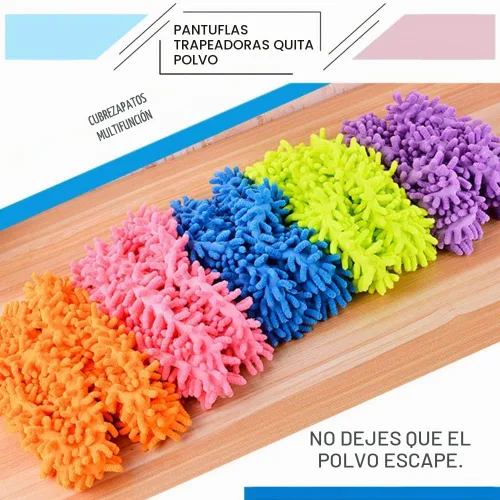 Vista 4 de Cosywell 5 pares de 10 pantuflas de mopa para suministros de limpieza de pisos, pantuflas de microfibra lavables y reutilizables, calcetines