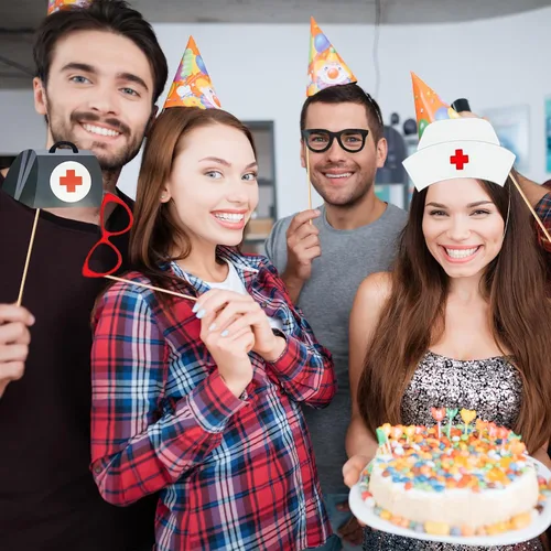 Vista 5 de Kit de 40 accesorios profesionales para cabina de fotos médicas para eventos de adultos, celebraciones de oficina dental, graduación de médico