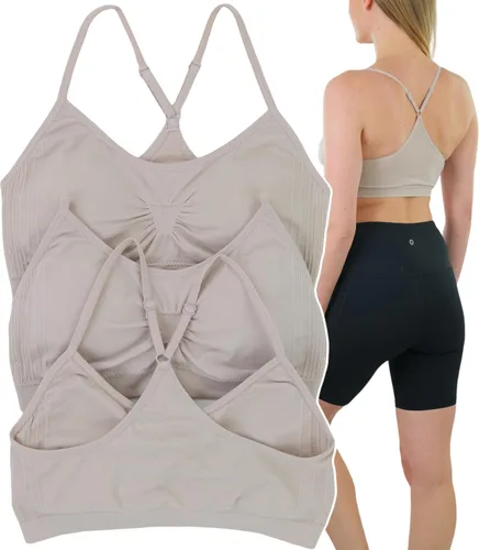 Vista 2 de ToBeInStyle Sujetador deportivo con bordado floral sin rellenosin aros para mujer