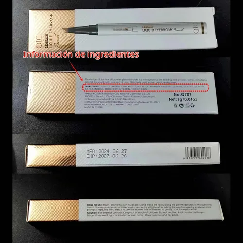 Vista 7 de Yulinlon Q707 - Lápiz de Cejas Preciso de 4 Puntas, Lápiz de Cejas Impermeable de Larga Duración, para Cejas Naturales y Definidas, Fácil de Usar