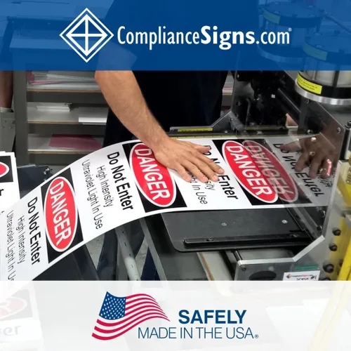 Vista 6 de ComplianceSigns. com PRECAUCIÓN El generador de espera comienza automáticamente la etiqueta de OSHA, 5x3.5 pulgadas 4-Pack de vinilo