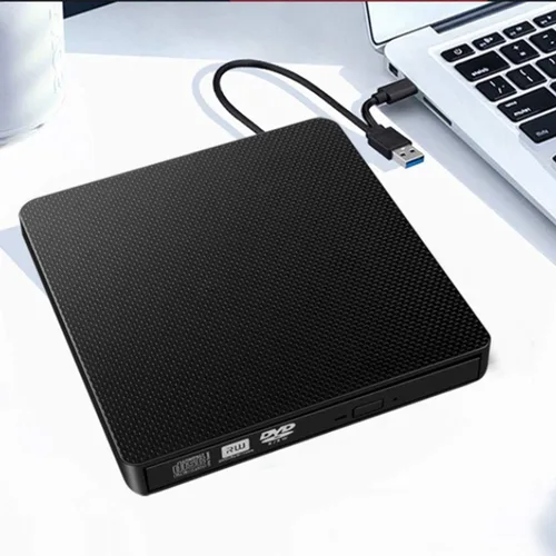 Vista 6 de YMY Unidad externa de CD y DVD para portátil, USB3.0 y USB-C 2 en 1, reproductor de DVD portátil, grabadora de CD, grabador para PC de escritorio
