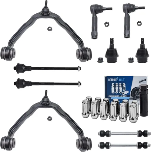 Vista 45 de Detroit Axle - Kit de suspensión delantera de 10 piezas para Chevrolet Trailblazer GMC Envoy 2004-2007 2005 2006 Soportes de brazo de control