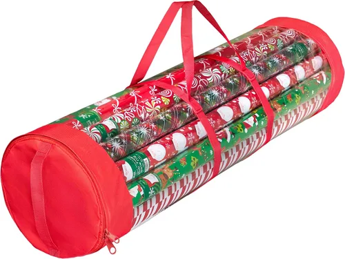 Vista 9 de ZOBER - Bolsa de almacenamiento para papel de regalo de Navidad