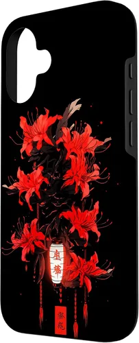 Vista 2 de iPhone 16 Red Spider Lily Funda de anime de manga estética japonesa japonesa