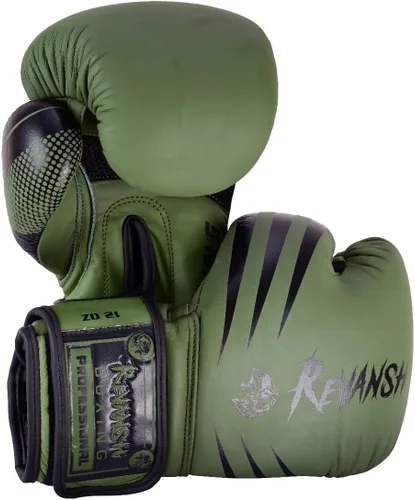 Vista 9 de Revansh Boxing Gloves Premium Matte Cowhide Leather Gloves for Boxing, MMA, Muay Thai, Kickboxing, Durable, Comfortable, Protective Gloves for