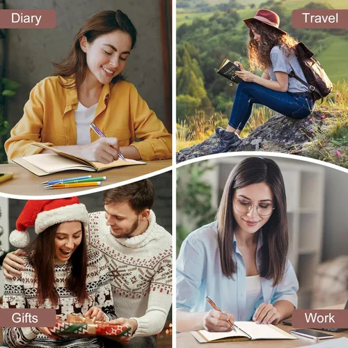 Vista 7 de Booson 20 cuadernos de cuero inspiradores, bolígrafos con lápiz capacitivo motivacional, regalos de agradecimiento para compañeros de trabajo