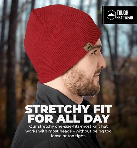 Vista 31 de Tough Headwear Daily Knit Beanie – Gorros para hombre – Sombreros de invierno para hombres y mujeres – Sombreros de punto cálidos para clima frío