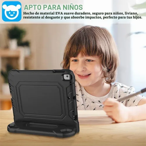 Vista 3 de SUPLIK - Funda infantil para iPad 5ª/6ª generación, Air 1/2/Pro 9.7, color Negro