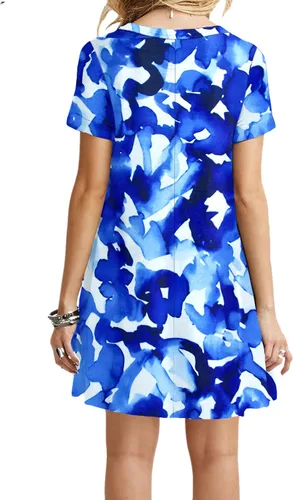 Vista 2 de MOLERANI - Vestido informal tipo camiseta, liso, sencillo y holgado para mujer