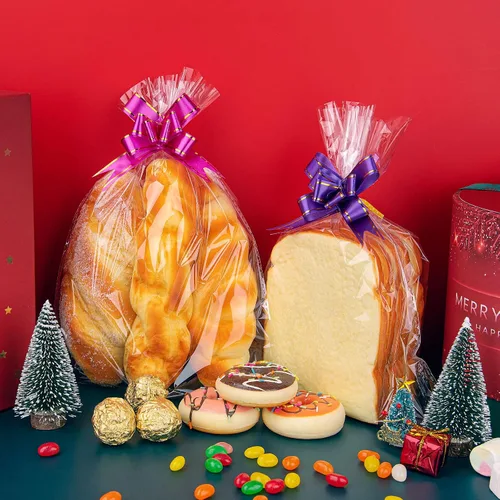 Vista 2 de Awpeye 100 bolsas transparentes de celofán para celofán, buenas para pasteles, panadería, galletas, dulces, postres, palomitas de maíz, postre