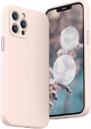 Vista 12 de SURPHY Funda diseñada para iPhone 12 Pro Max con protección para cámara, funda de silicona líquida con forro de microfibra, color negro