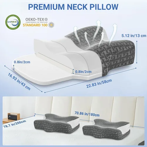 Vista 7 de Almohada CPAP Elviros HSA/FSA para dormir de lado y boca abajo