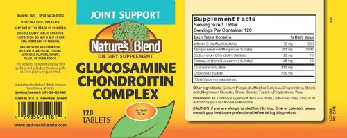 Vista 2 de Nature's Blend Complejo Glucosamina/Condroitina 120 Comprimidos