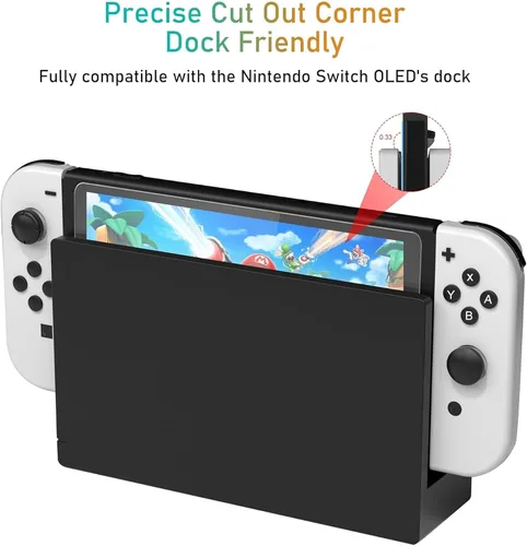 Vista 4 de Paquete de 3 protectores de pantalla de vidrio templado premium compatibles con Switch OLED