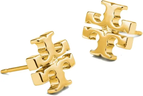 Vista 2 de Tory Burch Pendientes de botón con logotipo pequeño para mujer
