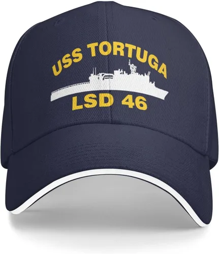 Vista 2 de Chewyz USS Tortuga LSD 46 Baseball Cap Mens Sandwich Cap Trucker Dad Hats Navy Blue