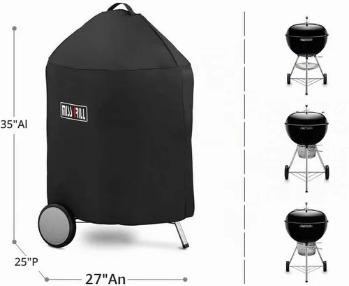 Vista 2 de 7150 - Funda para barbacoa Weber de 22 pulgadas para parrillas de carbón de alta calidad, resistente al agua y a la intemperie