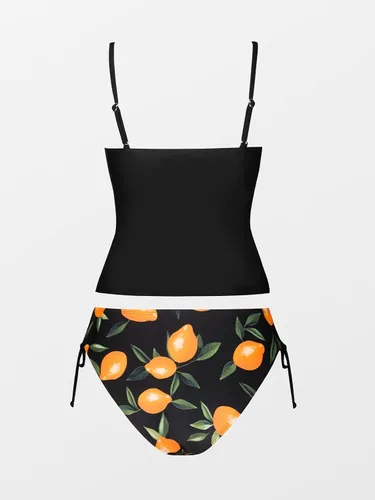 Vista 7 de CUPSHE Conjunto de traje de baño de dos piezas para mujer, con tirantes ajustables y fruncidos
