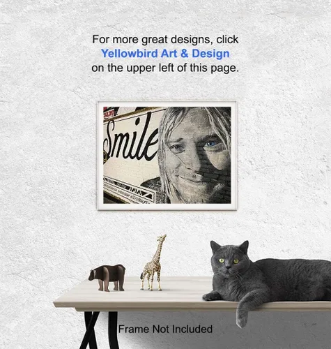 Vista 5 de Cobain Graffiti Street Mural Art Print. Póster artístico para pared, decoración única del hogar para dormitorio, cueva de hombre, familia o sala