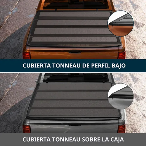 Vista 4 de OEDRO Cubierta rígida de cuádruple plegable para Dodge Ram 1500 2009-2018, para Ram 1500 Classic 2019-2024 con caja de 5.7 pies sin Rambox