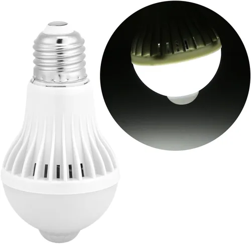 Vista 4 de TOPINCN Bombilla con sensor de movimiento E27, bombillas LED PIR con sensor infrarrojo inteligente, luz nocturna de encendido/apagado automático