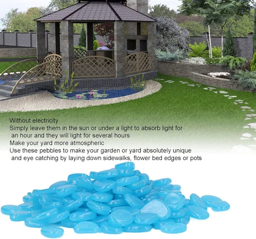 Vista 4 de plplaaoo Piedras luminosas para exteriores, piedras de jardín, rocas brillantes en la oscuridad, piedras luminosas que brillan para jardín