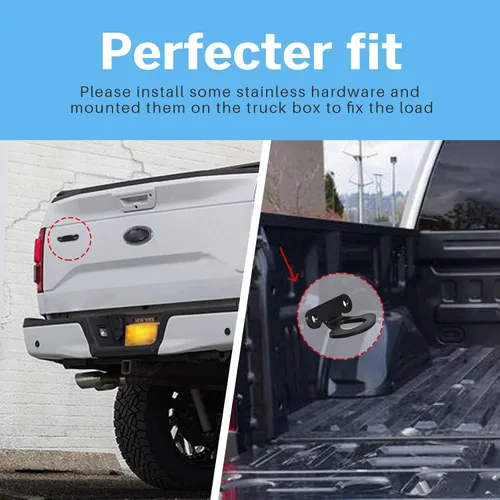 Vista 2 de Juego de 4 anclajes de anclajes de amarre para cama interior compatibles con F150 2000-2017 Styleside 2004-2017 y Explorer Sport Trac 2001-2010