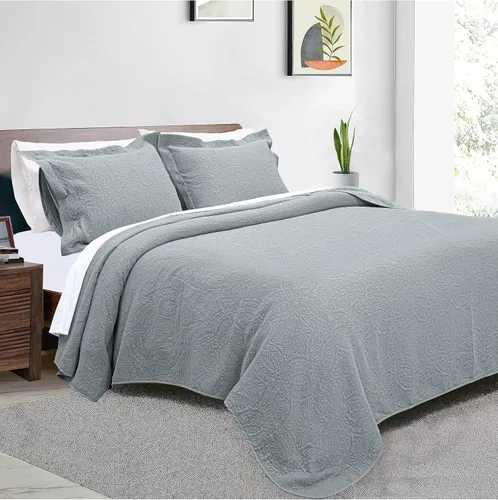 Vista 8 de Threadmill Juego de edredón individual – Ropa de cama de algodón y bambú suave y ligera juego de edredón de verano de 2 piezas – Colcha de diseño