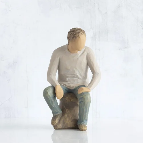 Vista 5 de Willow Tree My Guy, figura esculpida pintada a mano
