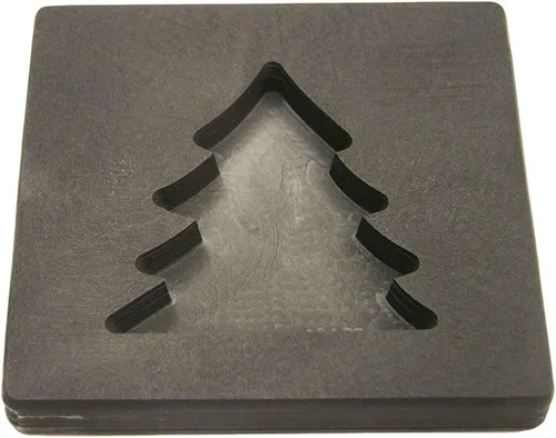 Vista 2 de Molde de grafito de alta densidad con forma de árbol de Navidad de oro de 5 onzas, barra de plata de 2.5 onzas-EE. UU