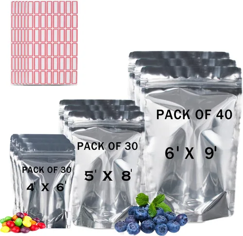 Vista 8 de BELLE KR® Bolsas pequeñas de Mylar de 3 x 5 para dulces liofilizados, paquete de 100 a 4 mil de grosor, bolsas transparentes de Mylar con ventana