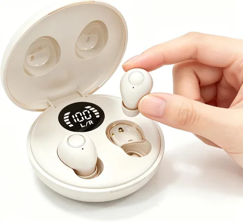 Vista 9 de Auriculares para dormir de lado, ultra mini auriculares inalámbricos Bluetooth 5.4 para dormir, tapones para los oídos ocultos que reducen el ruido