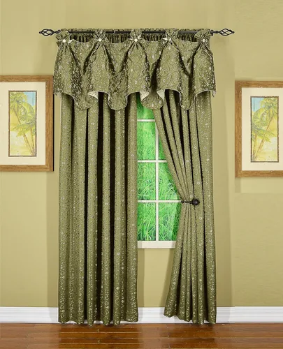 Vista 15 de Today's Curtain Madison - Cenefa reversible con botones, 20 pulgadas de largo, color burdeos