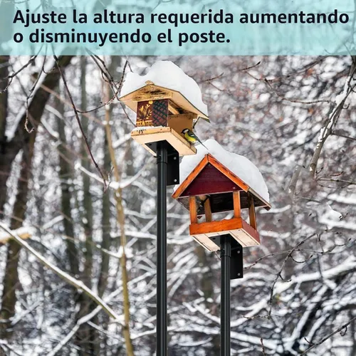 Vista 5 de ERYTLLY Bird House - Kit de montaje en poste de 80 pulgadas - Barra de soporte ajustable para comedero de colibríes, conjunto de soporte universal
