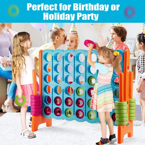 Vista 3 de Costzon Giant 4 en una fila, Juego de mesa Jumbo de 4 a puntuación para niños y adultos, juego de conexión de patio interior y exterior, 1.07 m