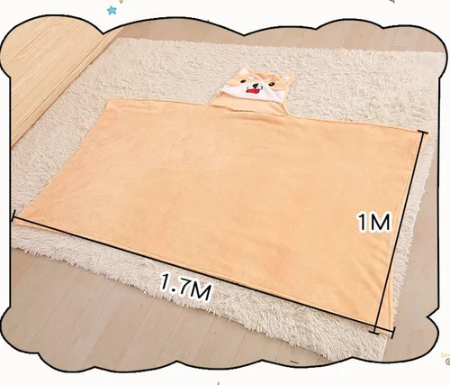 Vista 4 de FUYU Manta de felpa suave para perro, manta de cosplay Shiba Inu