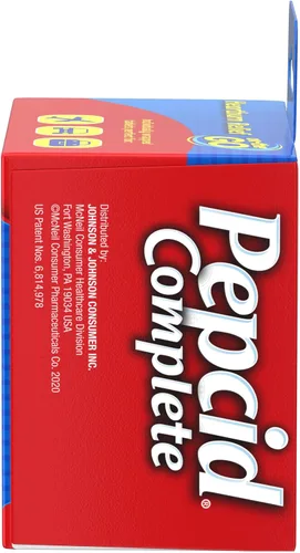 Vista 6 de Pepcid Reductor de ácido de doble acción completo + tabletas masticables antiácidas, sabor a bayas, 8 unidades.