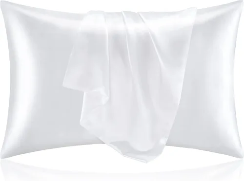 Vista 96 de BEDELITE Funda de almohada de satén para cabello y piel, súper suave y refrescante similar a las fundas de almohada de seda, paquete de 2 con cierre